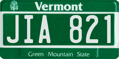 VT license plate JIA821