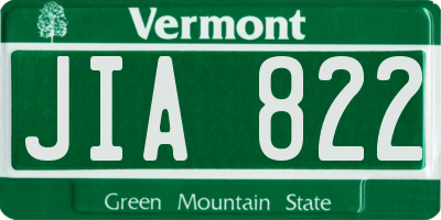 VT license plate JIA822