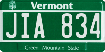 VT license plate JIA834