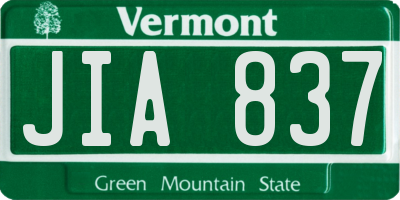 VT license plate JIA837