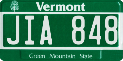 VT license plate JIA848