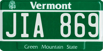 VT license plate JIA869