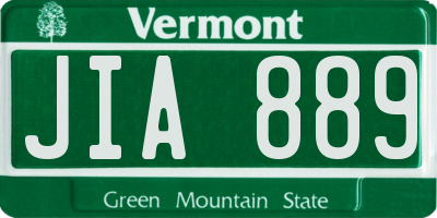 VT license plate JIA889