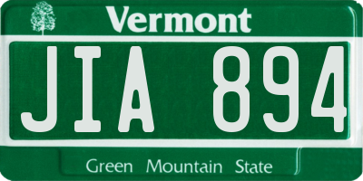 VT license plate JIA894