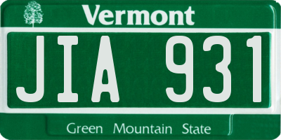 VT license plate JIA931