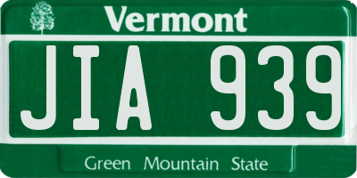 VT license plate JIA939