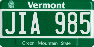 VT license plate JIA985