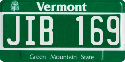 VT license plate JIB169