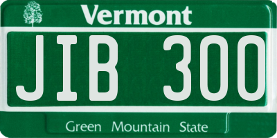 VT license plate JIB300