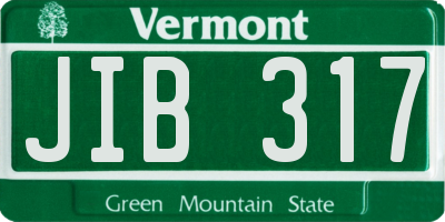 VT license plate JIB317