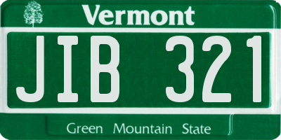VT license plate JIB321