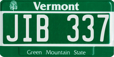 VT license plate JIB337