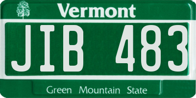 VT license plate JIB483