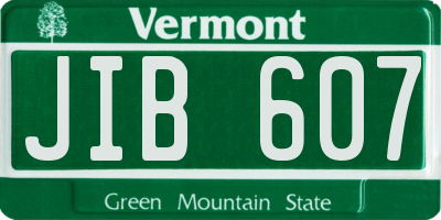 VT license plate JIB607