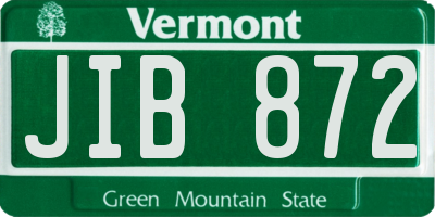 VT license plate JIB872