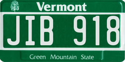 VT license plate JIB918
