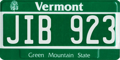 VT license plate JIB923
