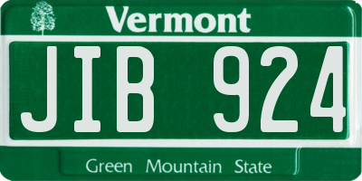 VT license plate JIB924