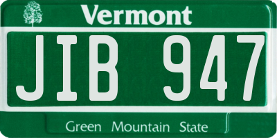 VT license plate JIB947