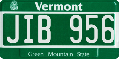 VT license plate JIB956