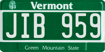 VT license plate JIB959