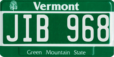VT license plate JIB968