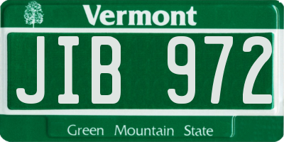 VT license plate JIB972