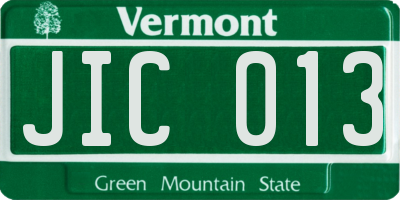 VT license plate JIC013