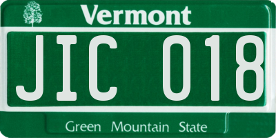 VT license plate JIC018