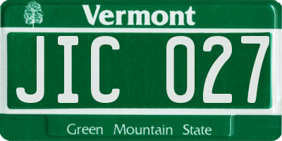 VT license plate JIC027