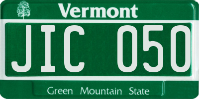 VT license plate JIC050
