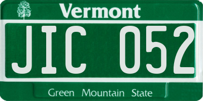 VT license plate JIC052