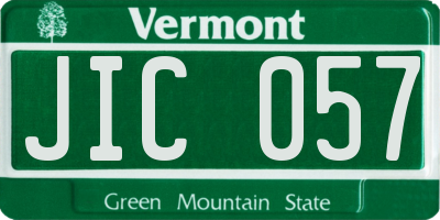 VT license plate JIC057