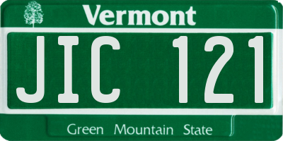 VT license plate JIC121