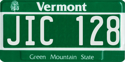 VT license plate JIC128