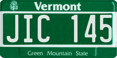 VT license plate JIC145