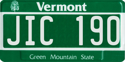 VT license plate JIC190