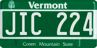 VT license plate JIC224