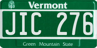 VT license plate JIC276