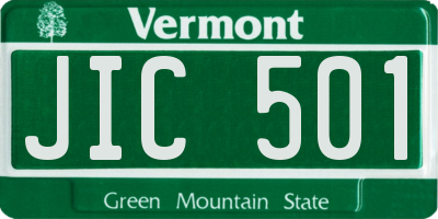 VT license plate JIC501
