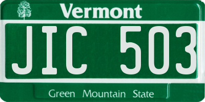 VT license plate JIC503