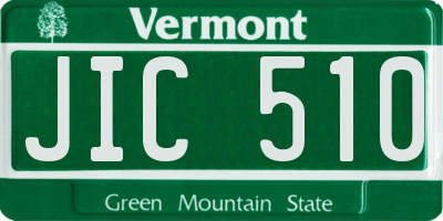 VT license plate JIC510