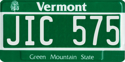 VT license plate JIC575
