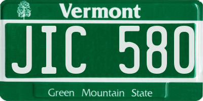 VT license plate JIC580