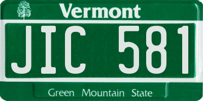 VT license plate JIC581