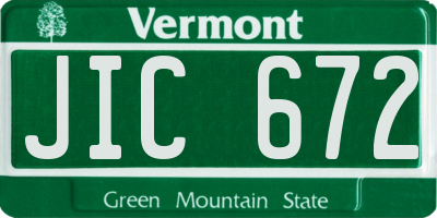 VT license plate JIC672