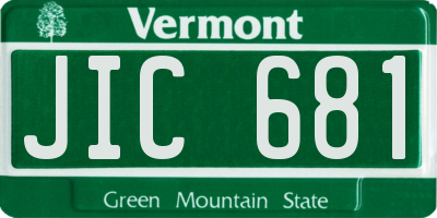 VT license plate JIC681