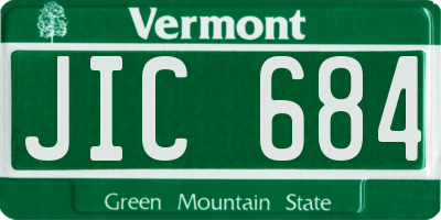 VT license plate JIC684