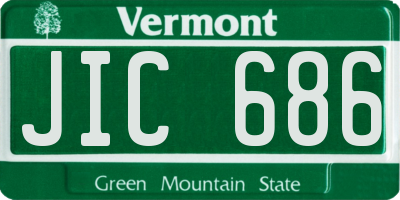 VT license plate JIC686