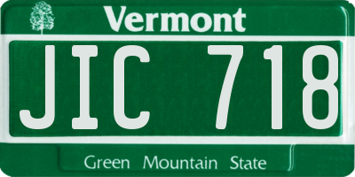 VT license plate JIC718